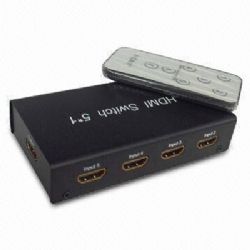 תיבת מיתוג HDMI מסך אחד ל 5 יציאות כולל שלט וספק מתח