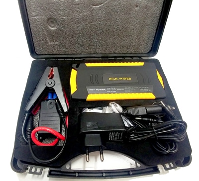 בוסטר התנעה לרכב צג דיגיטלי הספק 16,000mAh וסוללה חיצונית למחשב נייד ולפלאפונים הספק הנעה עד 600A