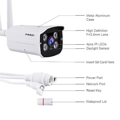 מצלמה אלחוטית לאבטחה 1080p IP WiFi להתקנה בחוץ עמידה למים עדשה קבועה 6ממ מצלמת אבטחה מומלצת שליטה מכל מכשיר טלפון סלולרי מכל מקום.נגד מים תקן IP65 כוללת ראיית לילה וזווית צילום רחבה , נהדר עבור דלת הכניסה הביתה,חניית הרכב ,שביל, מסדרונות ועוד .איכות צילום 1080p HD לקבלת תמונה חדה וברורה של הרכב או הבית שלך מצלמה אלחוטית לאבטחה 1080p IP WiFi להתקנה בחוץ עמידה למים עדשה קבועה 6ממ