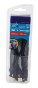 כבל USB2.0 מוזהב זכר-זכר, 1.8 מטר - הסדרה המקצועית