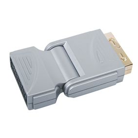 מתאם מוזהב וגמיש במיוחד 180 מעלות SCART נקבה ל- SCART זכר מסדרת HQ המקצועית