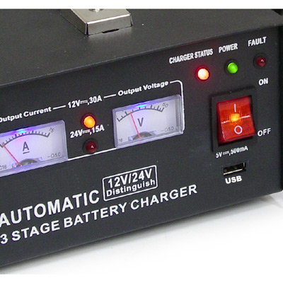 מטען מצברים 40A רב שלבי ,למצברים 24V ו 12V וולט לטעינה מבוקרת Automatic 3 stage Charging,SC1224-40