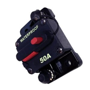 פיוז חצי אוטומט מוגן מים  לרכב או יאכטה 50Amp,משמש גם כמפסק זרם כללי