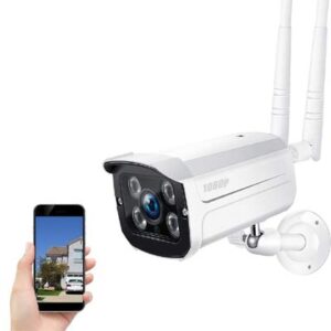 מצלמה אלחוטית לאבטחה 1080p IP WiFi להתקנה בחוץ עמידה למים כוללת עדשת זום  12-2.8 ממ