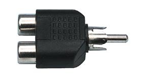 מתאם / מפצל  RCA זכר ל- 2xRCA נקבה