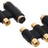 מתאם מוזהב SVIDEO+2xRCA נקבה ל- SVIDEO+2xRCA  נקבה