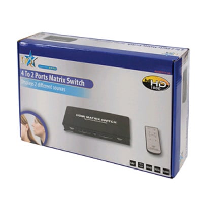 רכזת מיתוג HDMI מטריקס 4 - 2 HDMI MATRIX PORT SWITCH