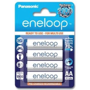 רביעיית סוללות נטענות פנסוניק Panasonic Eneloop Pro AA BK-3MCCE/4BE