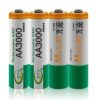 רביעיית סוללות נטענות AA עוצמתיות במיוחד 3000mAh מבית BTY