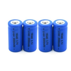 רביעיית סוללות ליתיום CR123A 3.7V 2800MAH גודל 16340