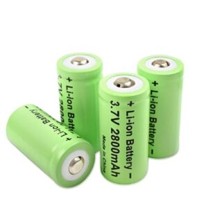 רביעיית סוללות ליתיום RCR123A  3.7V  2800MAH  גודל 16340
