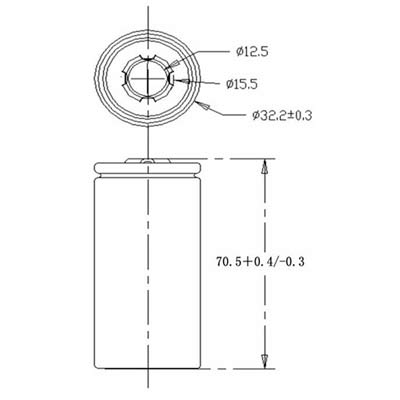 סוללת ליתיום נטענת 32700 3.2V LiFePO4 בהספק 7000mAh