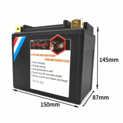 מצבר ליתיום מיוחד לאופנועים KP14-BS LiFePO4 520A כולל 12V 10Ah BMS