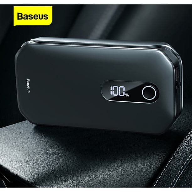 בוסטר התנעה באזוס Baseus 1000A מצוין לרכבי דיזל ורכב היברידי עד 7000סמ"ק 3000 דיזל גימור אפור מתכתי