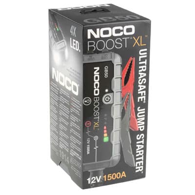 בוסטר התנעה מקצועי לרכב NOCO-GB50 לרכבי דיזל ובנזין עד נפח מנוע של עד 7000 סמק