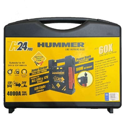 בוסטר התנעה מקצועי Hummer H24 Pro 12-24V למשאיות וטרקטורים עד 50 טון אוטובוסים וציוד מכני הנדסי