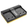 מטען כפול למצלמת סוני לסוללות סדרות FP FV FH Sony NP-FV50 NP-FV70 NP-FV100 מטען חליפי לטעינת שתי סוללות Sony NP-FV50 NP-FV100. המטען פועל באמצעות מתח USB ומאפשר שימוש גם בכבל micro USB מטען כפול למצלמת סוני לסוללות סדרות FP FV FH Sony NP-FV50 NP-FV70 NP-FV100