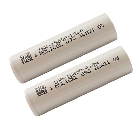 זוג סוללות נטענות מוליסל 18650 Molicel INR18650 P28A Flat Head