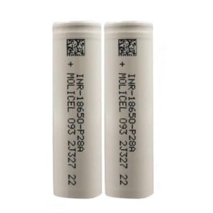 זוג סוללות נטענות מוליסל 18650 Molicel INR18650 P28A Flat Head