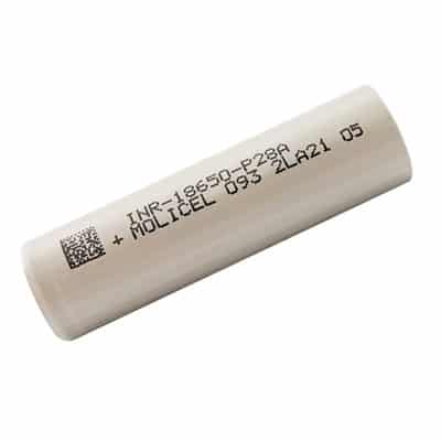 זוג סוללות נטענות מוליסל 18650 Molicel INR18650 P28A Flat Head