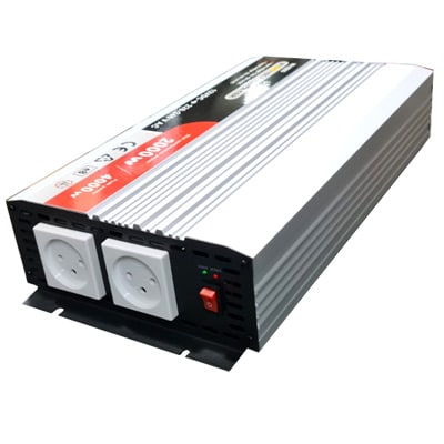 ממיר מתח סינוס טהור 12V הספק 2000 וואט עם שתי שקעי חשמל 12V/2000W Pure Sine Wave Power Inverter