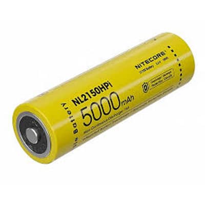 סוללת ליתיום נטענת ניטקור לפנס Nitecore NL2150HPI Li-ion 21700 הספק נומינלי 5000mah יחידה אחת סוללת ליתיום נטענת 3.7V 21700 הספק 5000 מיליאמפר לפנסים וציוד נלווה מבית המותג Nitecore הסדרה המוצלחת NL2150HPI מתאימה במיוחד לפנסים , תאורה , מצלמות, שלט רחוק, תאורת חירום ומכשירים אלקטרוניים שונים הדורשים סוללות 21700 בהספק גבוה. סוללת ליתיום נטענת ניטקור לפנס Nitecore NL2150HPI Li-ion 21700 הספק נומינלי 5000mah