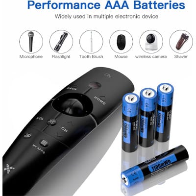 מטען AA + רביעיית סוללות ליתיום נטענות בהספק Lithium 1.5V AA 3500mAh