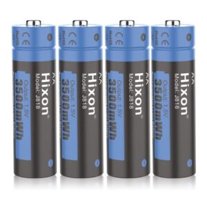 רביעיית סוללות 1.5V AA ליתיום נטענות בנפח ענק של HIXON Lithium AA 3500mWh