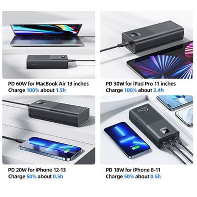 סוללה ניידת חיצונית למחשבים Dell Lenovo HP Asus ולכל מחשב נייד