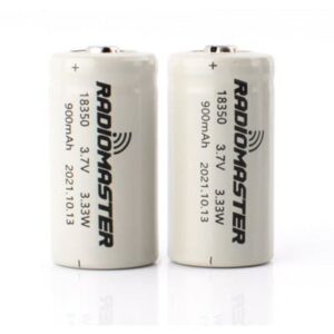זוג סוללות 18350 ליתיום נטענות 3.7V 1000mAh גודל 18350