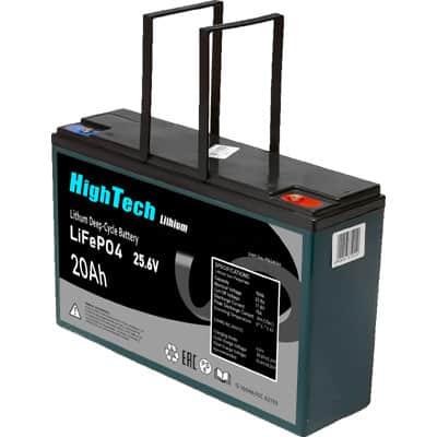 מצבר ליתיום LifePo4 24V 20Ah פריקה עמוקה קומפקטי וקל מבית המותג העולמי HighTech