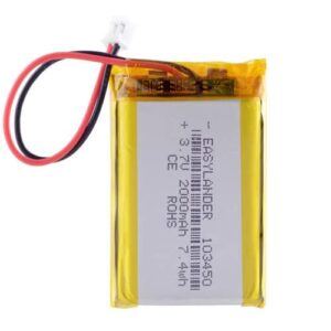 סוללה ליתיום פולימר נטענת Lithium Polymer דגם 2600mAh 3.7V LP104050