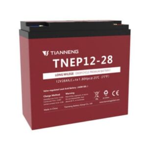 מצבר פריקה עמוקה ג'ל AGM 12V 28Ah מתאים לאל פסק ולמכונות ממונעות מבית TN Power